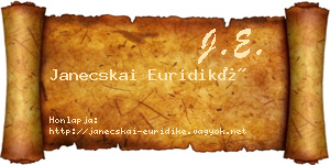 Janecskai Euridiké névjegykártya